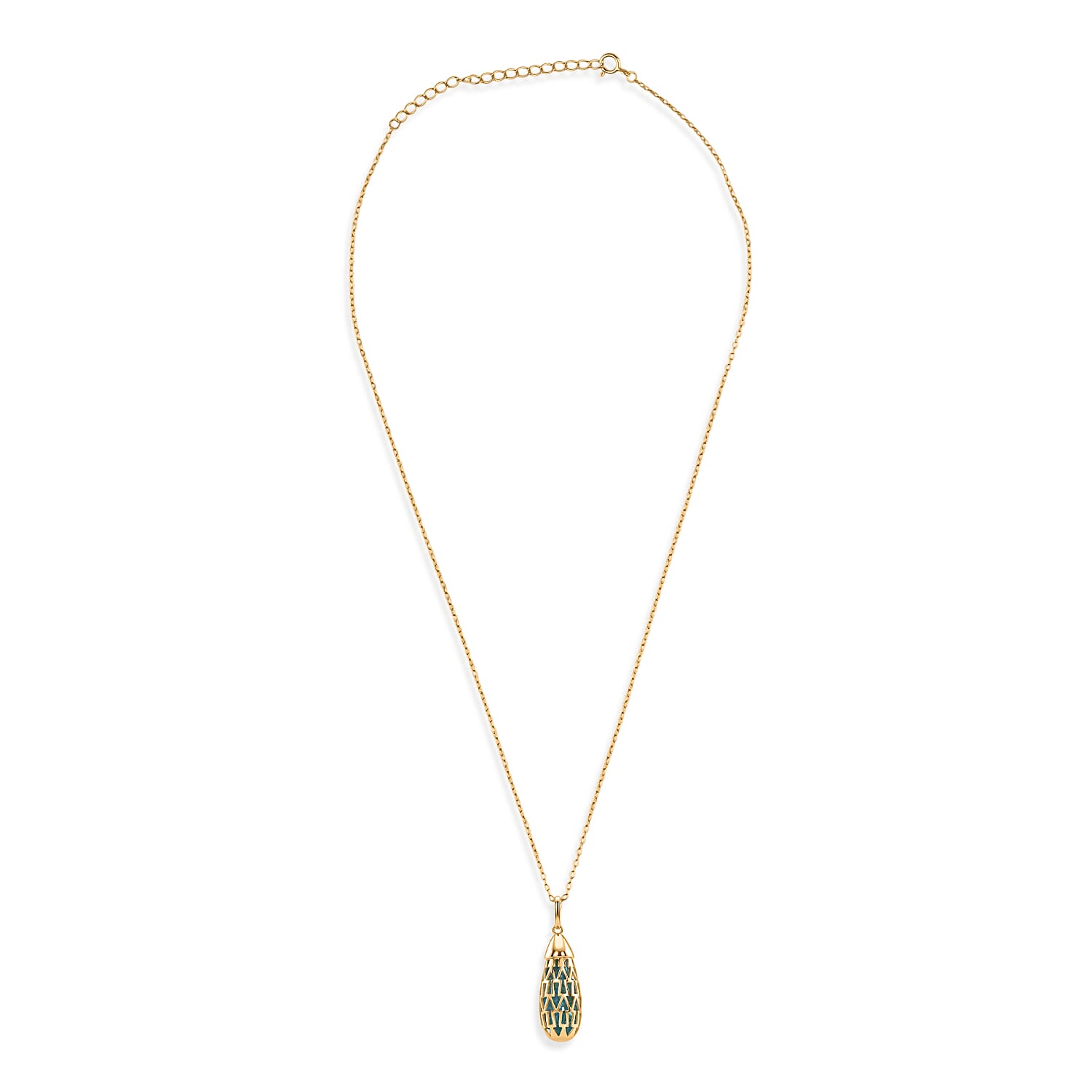 Blue Apatite Pendant with Chain (Size - 16-2 Ext) with Spring Ring Clasp in Yellow Gold Plated Sterling Silver 5.00 Ct.