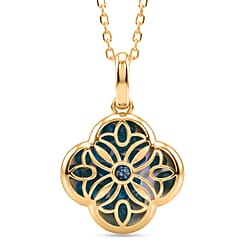 Blue Apatite Pendant with Chain ( Size - 16-2 Ext) with Lobster Clasp in Yellow Gold Plated Sterling Silver 4.00 Ct.