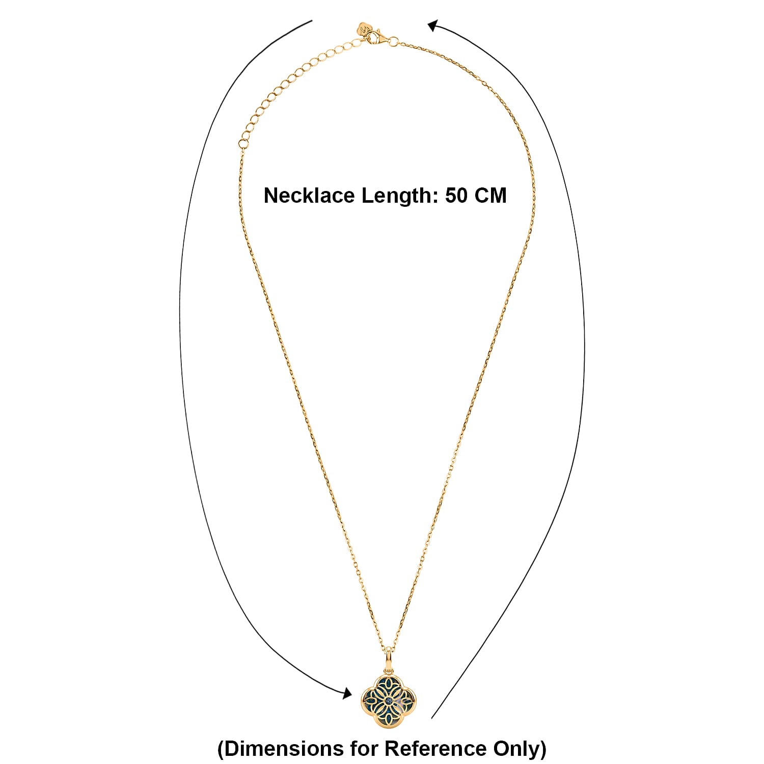 Blue Apatite Pendant with Chain ( Size - 16-2 Ext) with Lobster Clasp in Yellow Gold Plated Sterling Silver 4.00 Ct.