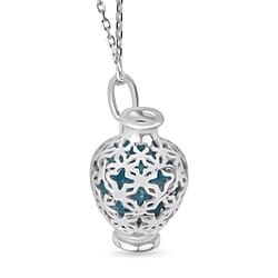 Blue Apatite Jug Pendant with Chain (Size 16-2 Ext) With Lobster Clasp in Yellow Gold Plating in Rhodium Overlay Sterling Silver 6.80 Ct.