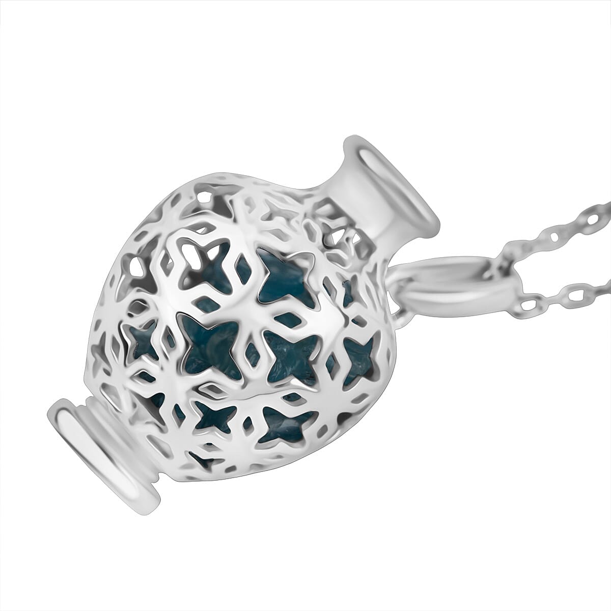 Blue Apatite Pendant with Chain (Size 16-2 Ext) With Lobster Clasp in Yellow Gold Plating in Rhodium Overlay Sterling Silver 6.80 Ct.