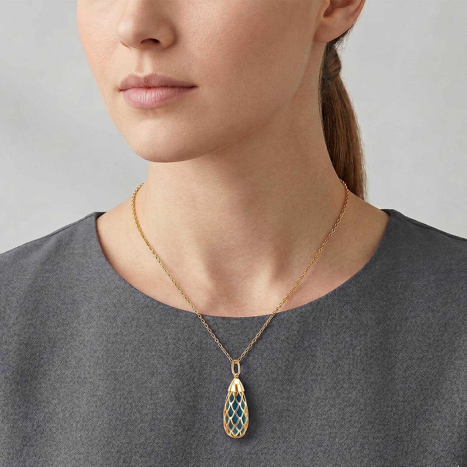 Blue Apatite Pendant Sterling Silver  1.500  Ct.