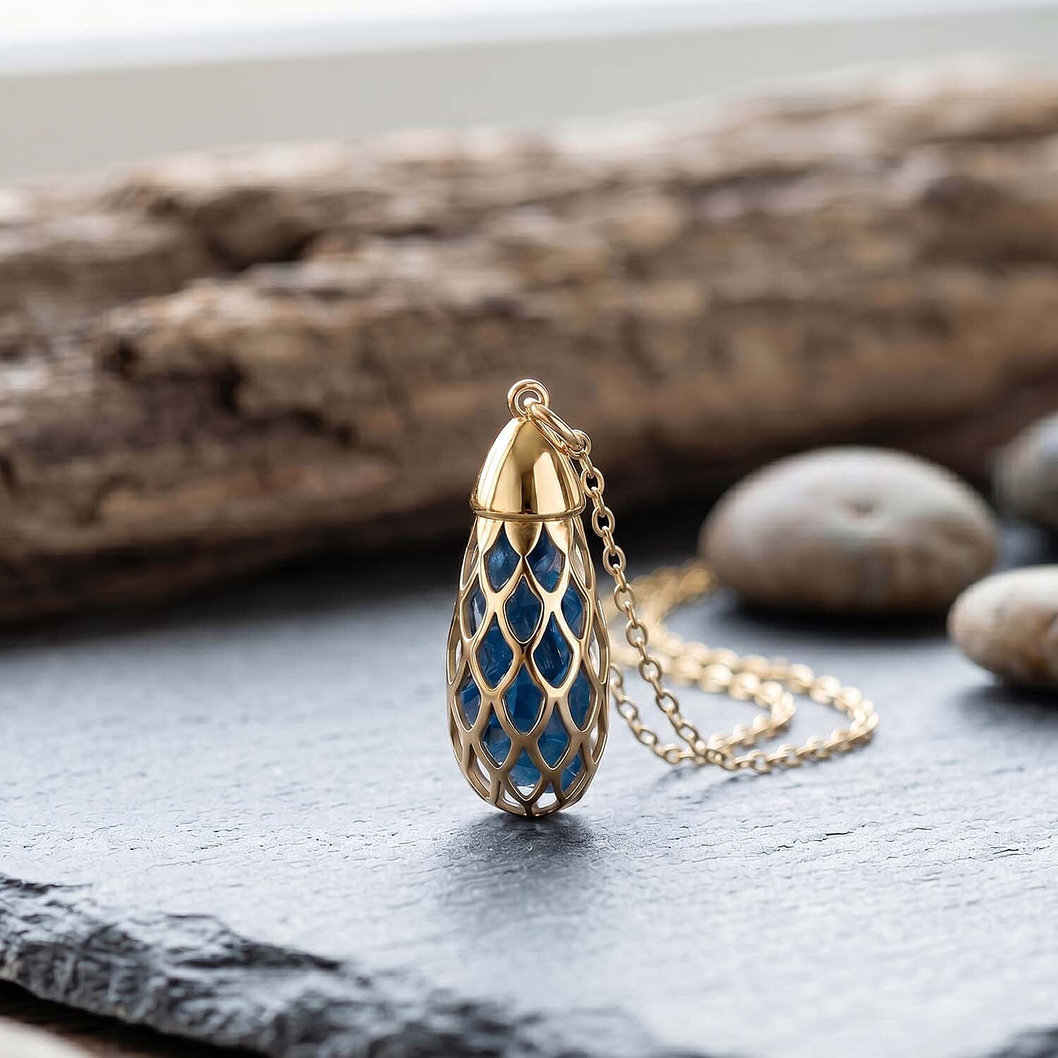Blue Apatite Pendant Sterling Silver  1.500  Ct.
