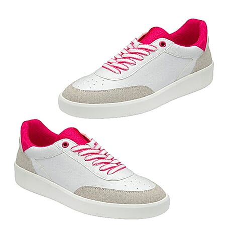 Lotus Palmira Lace-Up Casual Shoes (Size - 5) - White & Pink