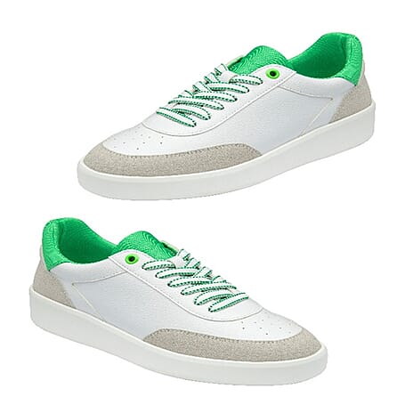 Lotus White & Green Palmira Lace-Up Casual Shoes (Size - 5) - White Green
