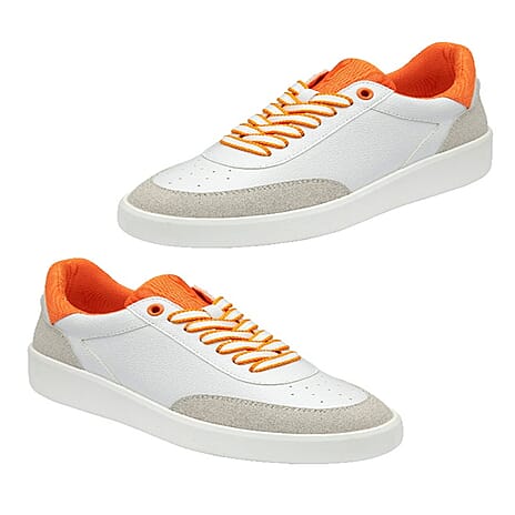Lotus White & Orange Palmira Lace-Up Casual Shoes (Size - 3) - White Orange