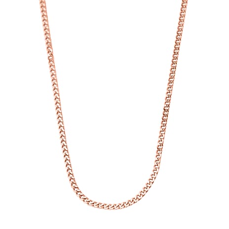 Hatton Garden Closeout Deal - 9K Rose Gold Diamond Cut Curb Chain (Size - 18) with Spring Ring Clasp
