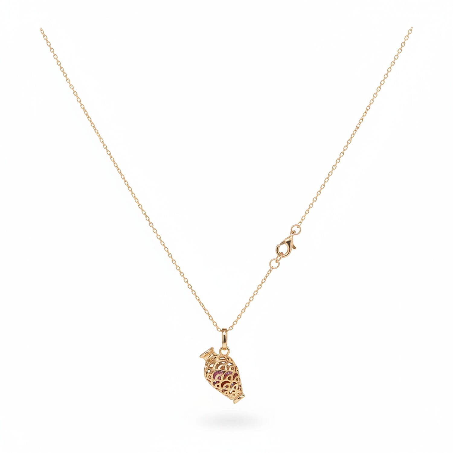 Multi Gemstones Pendant with Chain (Size - 16-2 Ext) with Lobster Clasp in Rose Gold Plated Sterling Silver 7.00 Ct.