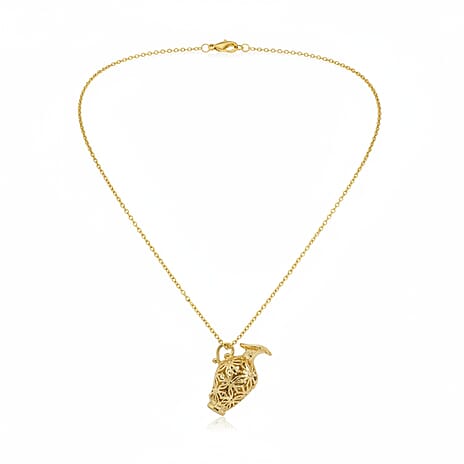 Multi Gemstones Pendant with Chain (Size - 16-2 Ext) with Lobster Clasp in Yellow Gold Plated Sterling Silver 12.50 Ct.