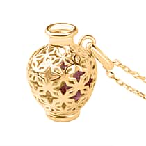 Multi Gemstones Pendant with Chain (Size 16-2 Ext) with Lobster Clasp in Yellow Gold Plated Sterling Silver 2.5 Ct.