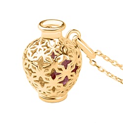 Blue Apatite Jug Pendant with Chain (Size 16-2 Ext) With Lobster Clasp in Yellow Gold Plating in Rhodium Overlay Sterling Silver 6.80 Ct.