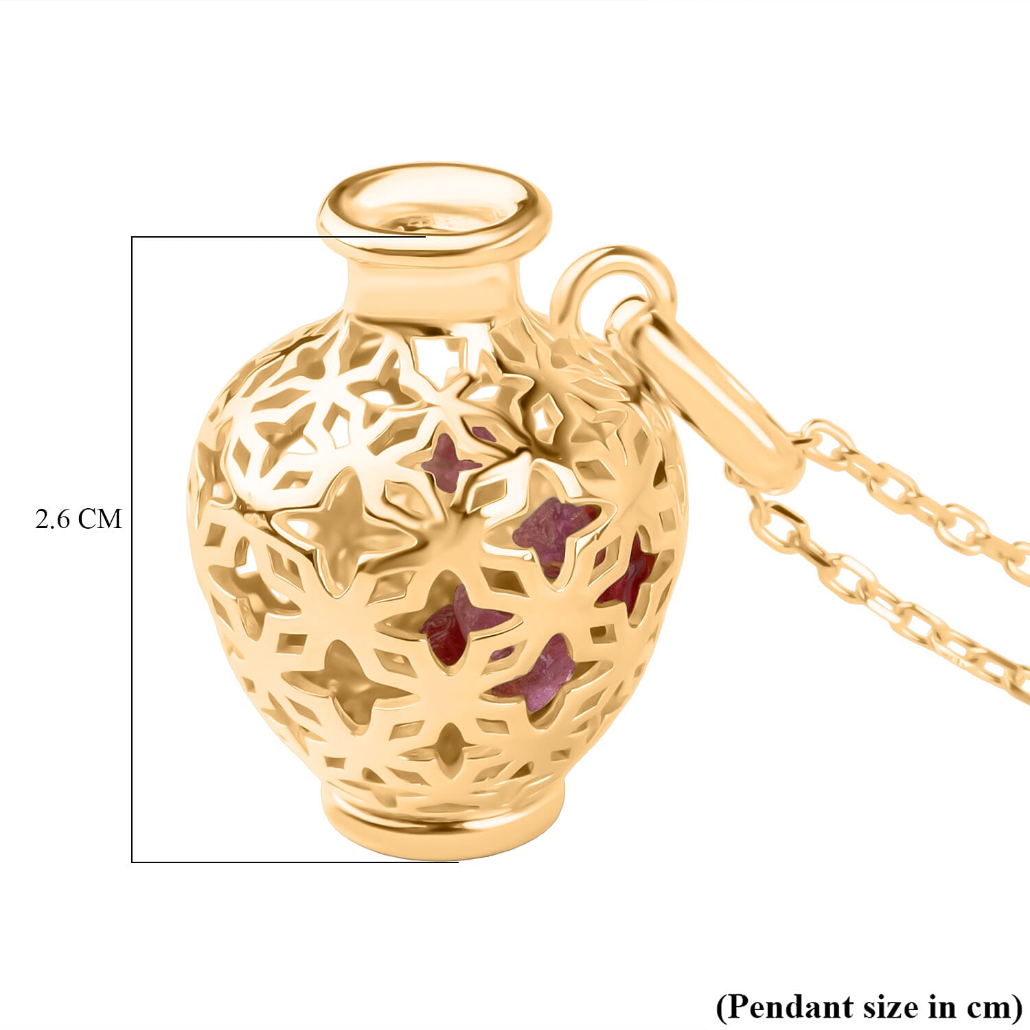 Multi Gemstones Pendant with Chain (Size 16-2 Ext) with Lobster Clasp in Yellow Gold Plated Sterling Silver 2.5 Ct.