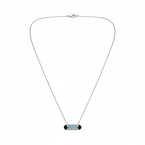 Close Out Deal - Skyblue Topaz Necklace (Size - 16-2 Ext) with Lobster Clasp in Rhodium Overlay Sterling Silver 7.50 Ct.