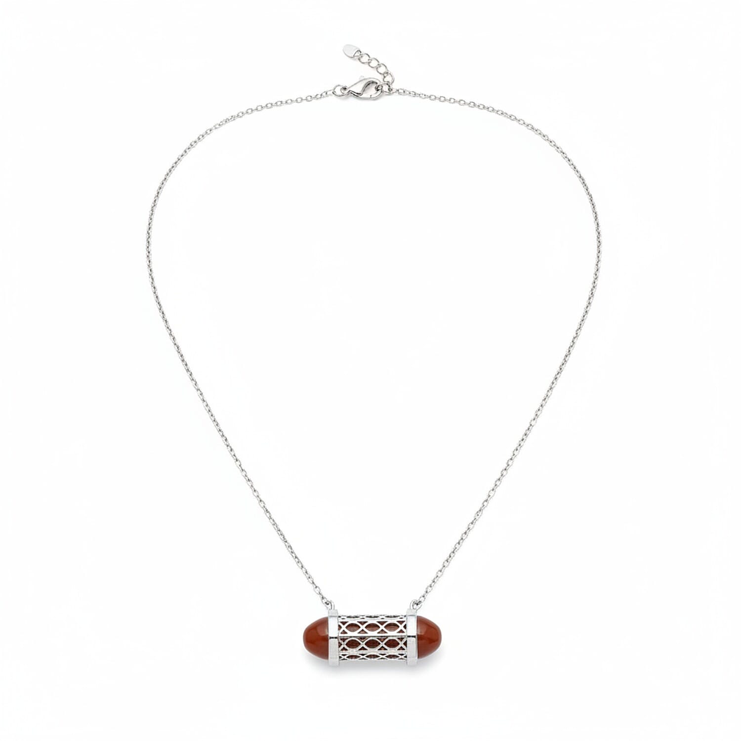 Rhodolite Garnet Necklace (Size - 16 - 2 Ext) with Lobster Clasp in Rhodium Overlay Sterling Silver 8.00 Ct.