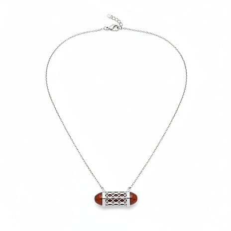 Rhodolite Garnet Necklace (Size - 16 - 2 Ext) with Lobster Clasp in Rhodium Overlay Sterling Silver 8.00 Ct.
