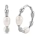 LUCY Q Pearl Drop Collection - Fresh Water Pearl Earring in Rhodium Overlay with Clasp Sterling Silver 16.40 Ct, Silver Wt. 7.00 Gms.