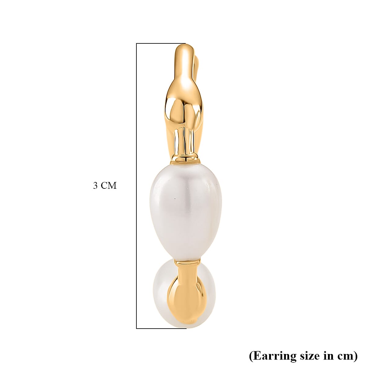 LUCY Q Pearl Drop Collection - Fresh Water Pearl Earring with Clasp Sterling Silver in 18K Vermeil Yellow Gold Plated 16.40 Ct, Silver Wt. 7.00 Gms. LUCY Q Pearl Drop Collection - Fresh Water Pearl Earring with Clasp Sterling Silver in 18K Vermeil Yellow Gold Plated 16.40 Ct, Silver Wt. 7.00 Gms.