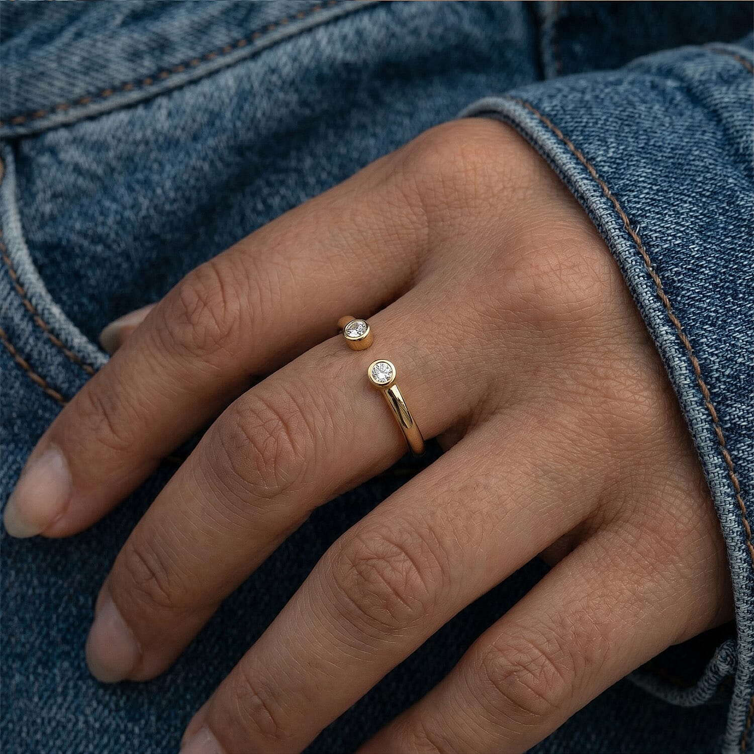 Luxuriant Lab Grown Diamond Fancy Ring in Sterling Silver 0.050 Ct.