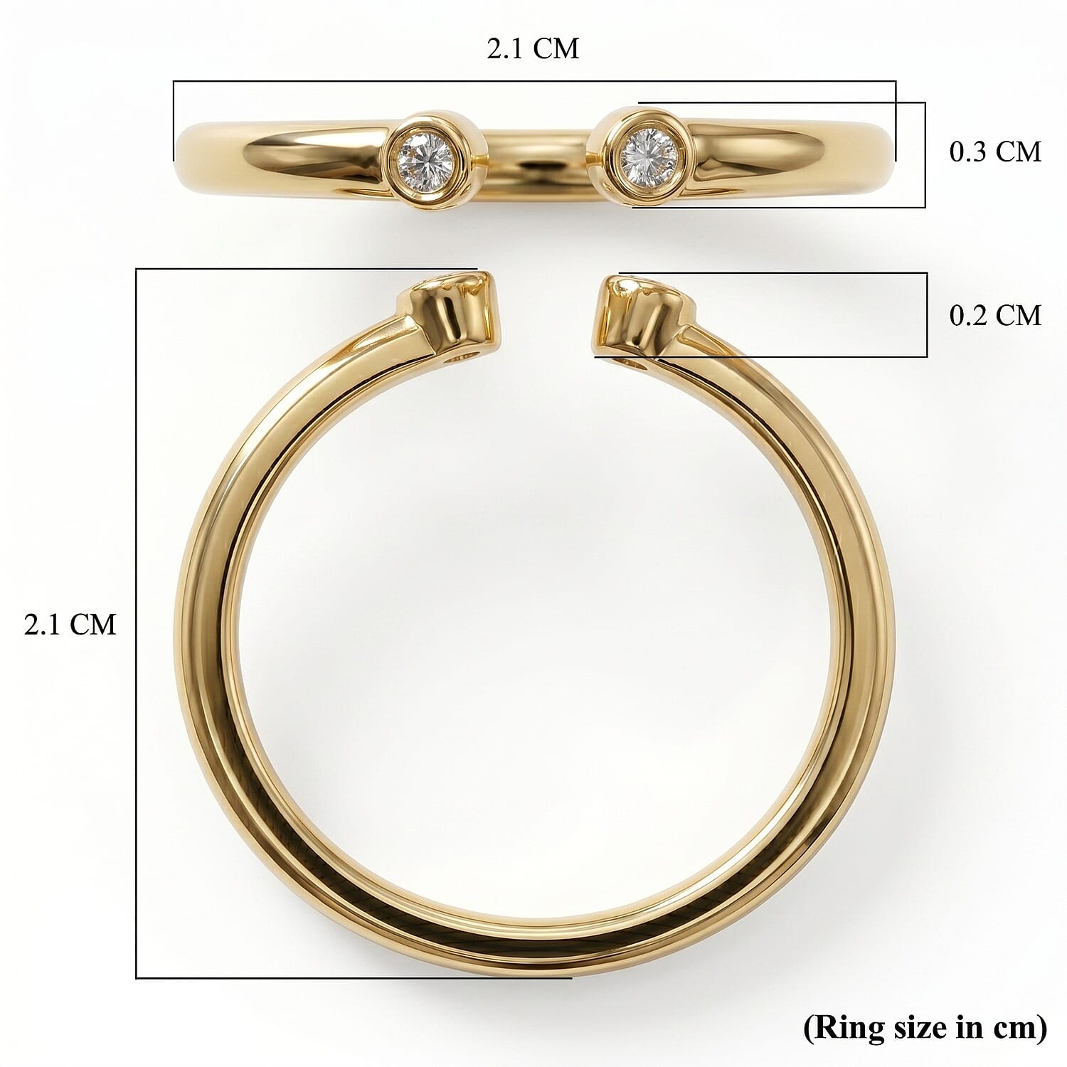 LUXURIANT Lab Grown Diamond Open Thumb Ring in Sterling Silver (SI-GH)