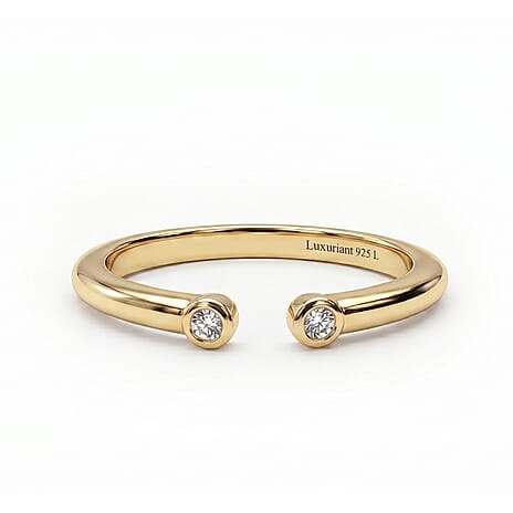 Luxuriant Diamond Lab Grown Diamond (SI-GH) Ring in 18K Vermeil Yellow Gold Plated Sterling Silver
