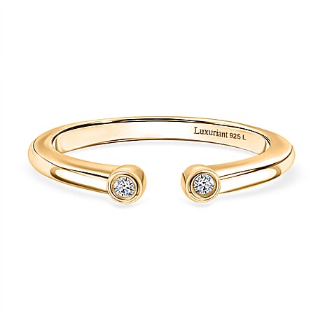 Luxuriant Diamond Lab Grown Diamond (SI-GH) Ring in 18K Vermeil Yellow Gold Plated Sterling Silver