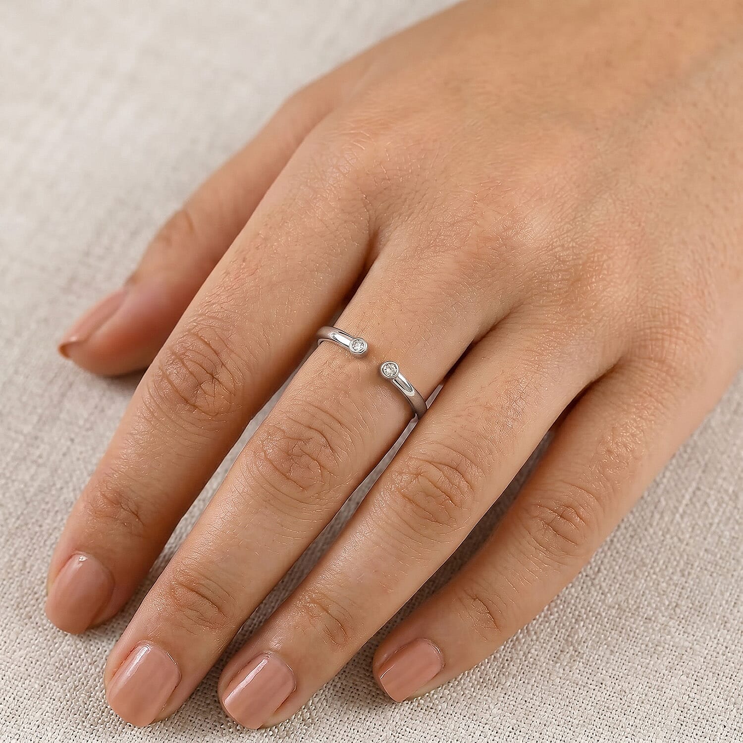 Luxuriant Lab Grown Diamond Fancy Ring in Sterling Silver 0.050 Ct.