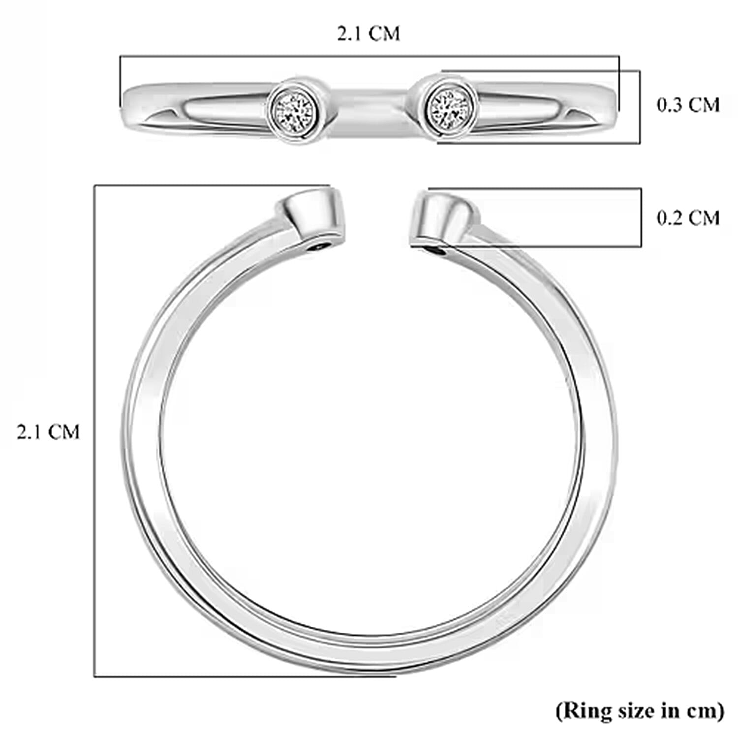 Luxuriant Lab Grown Diamond Fancy Ring in Sterling Silver 0.050 Ct.