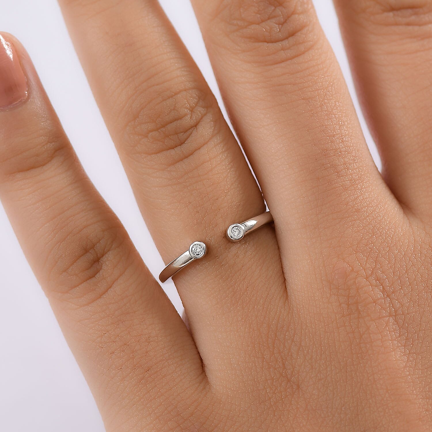 Luxuriant Lab Grown Diamond Fancy Ring in Sterling Silver 0.050 Ct.