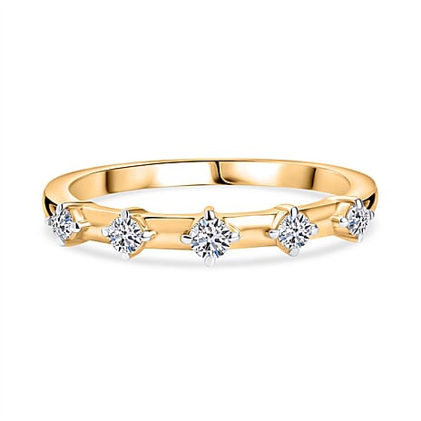 Luxuriant Diamond Lab Grown Diamond (SI-GH) Ring in 18K Vermeil Yellow Gold Plated Sterling Silver