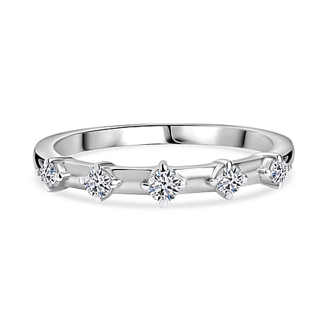 Luxuriant Diamond Lab Grown Diamond (SI-GH) Ring in Rhodium Overlay Sterling Silver