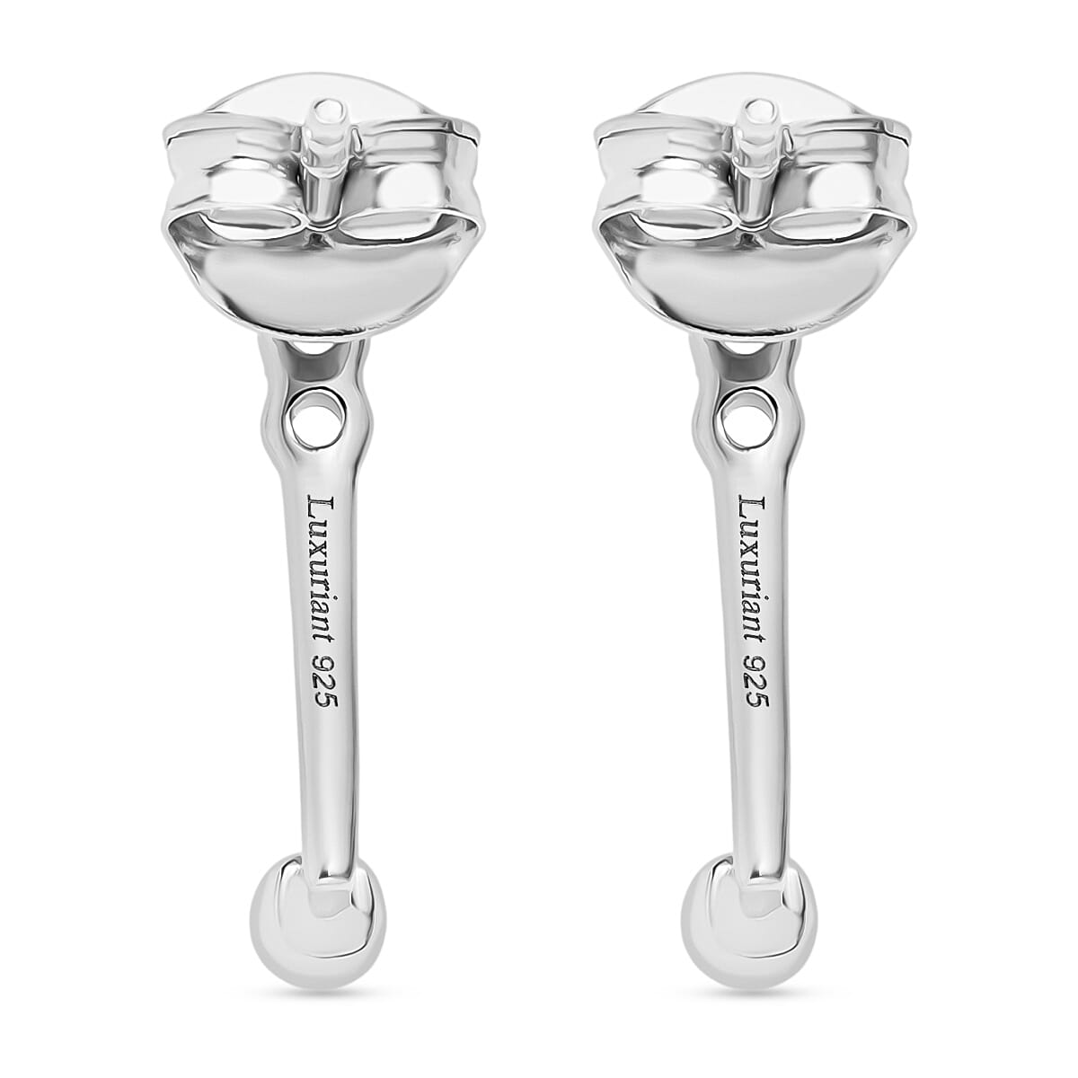 Luxuriant Diamond Lab Grown Diamond (SI-GH) Earring with Push Back in Rhodium Overlay Sterling Silver