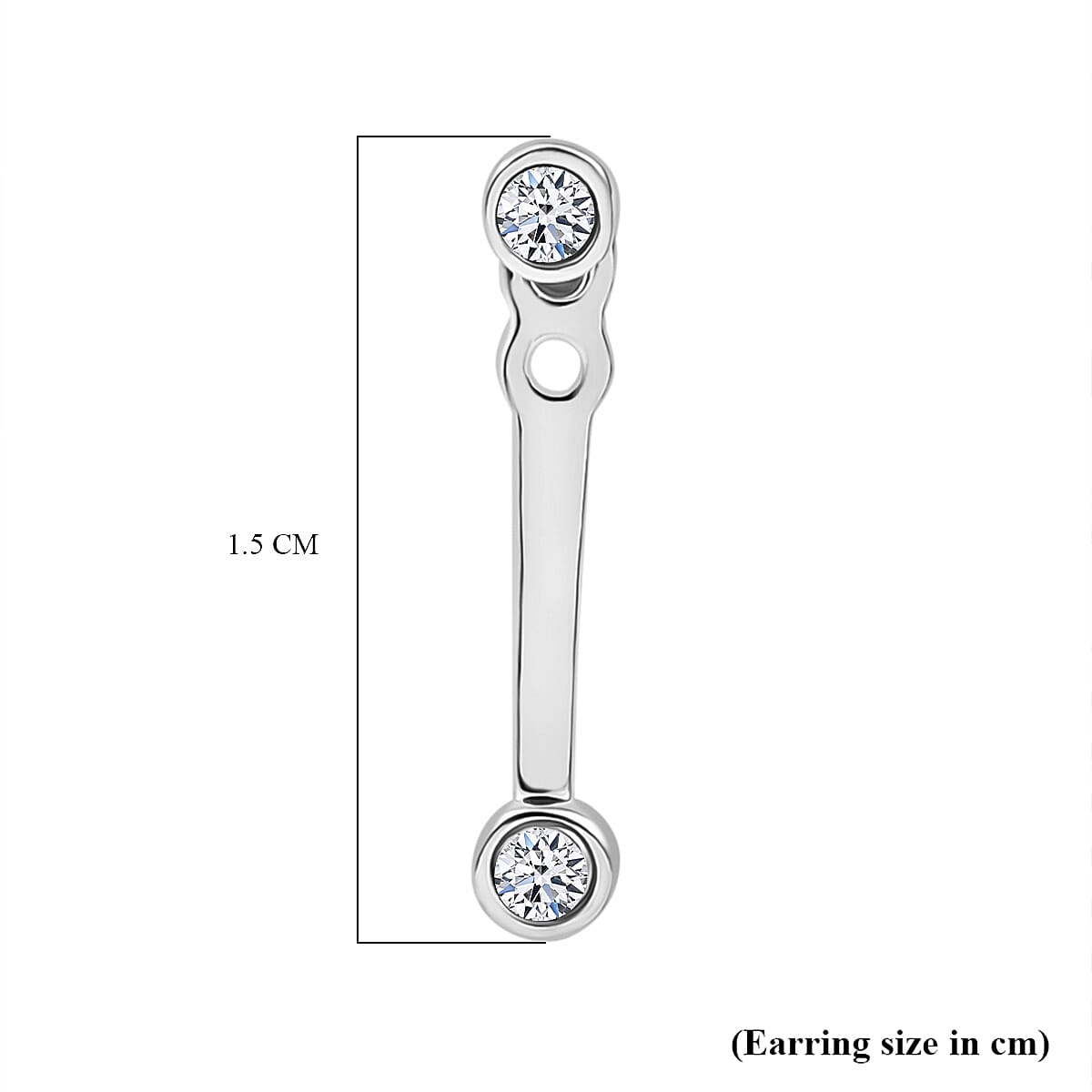 Luxuriant Diamond Lab Grown Diamond (SI-GH) Earring with Push Back in Rhodium Overlay Sterling Silver