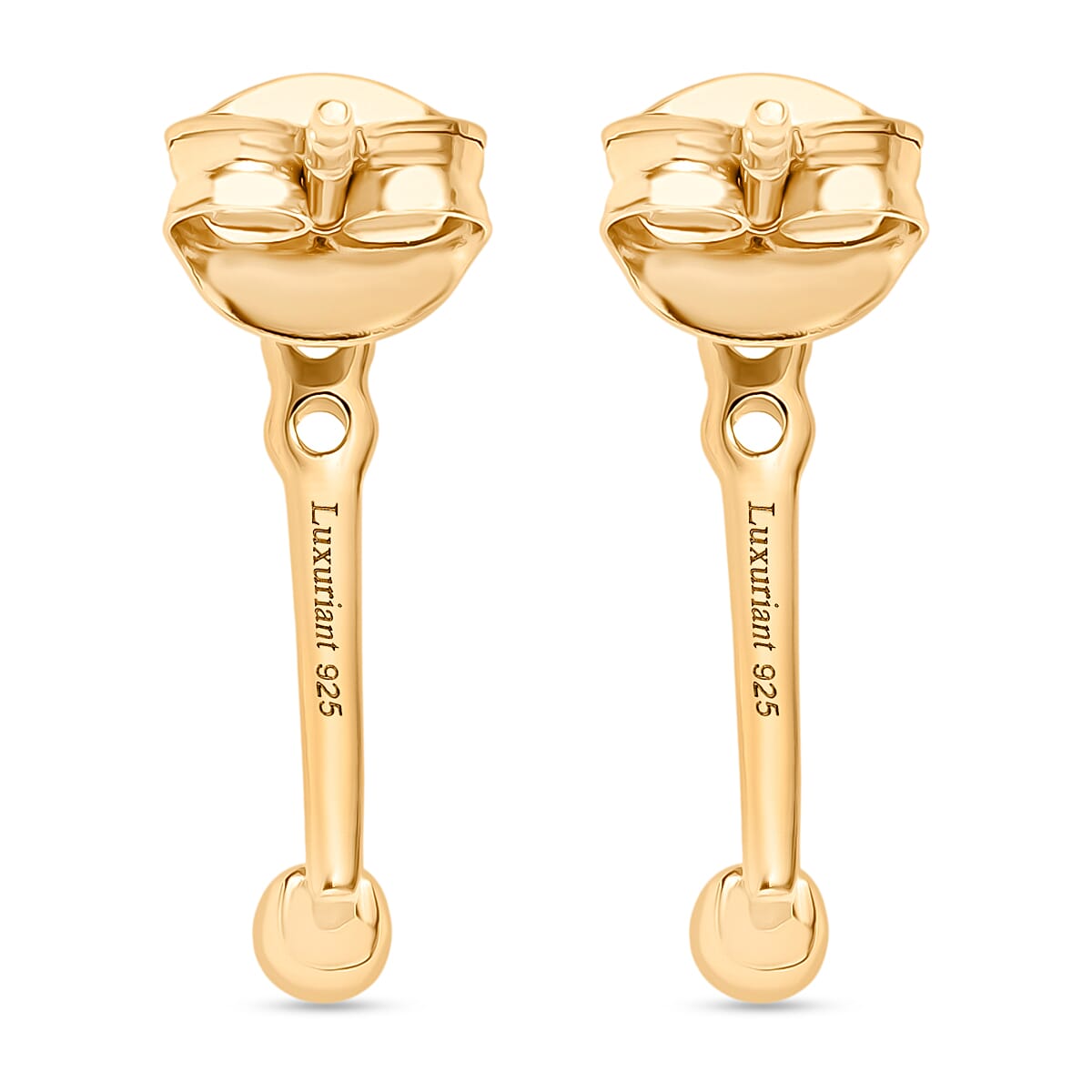 Luxuriant Diamond Lab Grown Diamond (SI-GH) Earring with Push Back in 18K Vermeil Yellow Gold Plated Sterling Silver