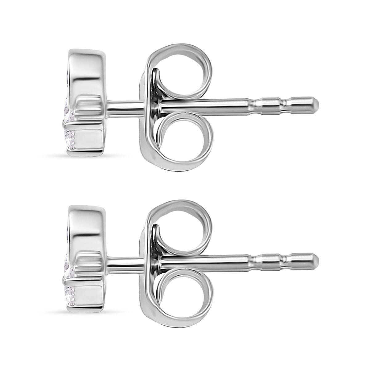 Luxuriant Diamond Lab Grown Diamond (SI-GH) Solitaire Stud Push Post Earring in Rhodium OverlaySterling Silver