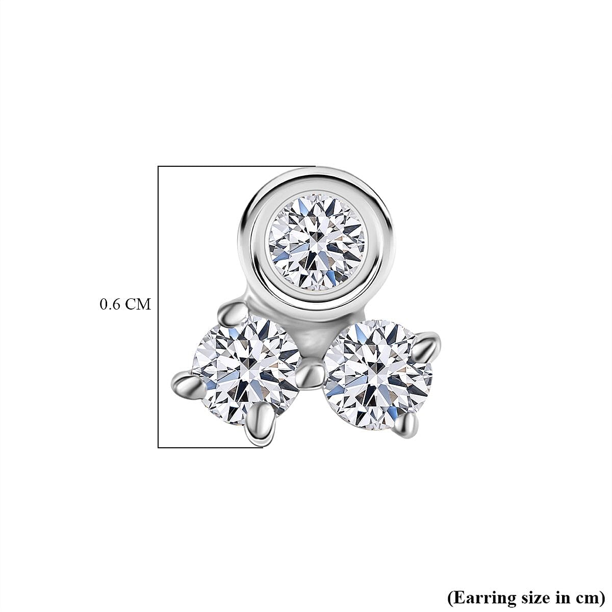 Luxuriant Diamond Lab Grown Diamond (SI-GH) Solitaire Stud Push Post Earring in Rhodium OverlaySterling Silver