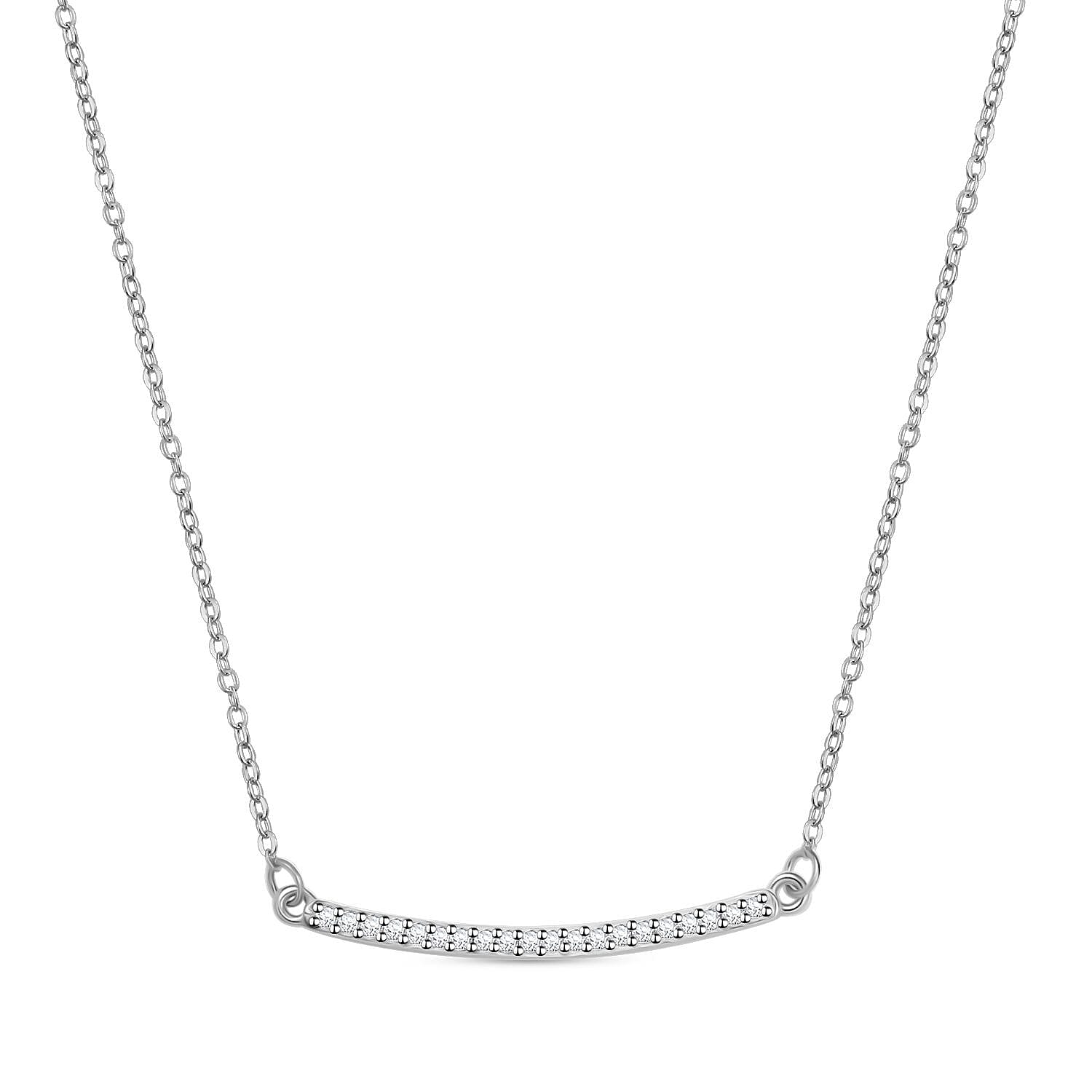 Luxuriant Diamond Lab Grown Diamond (SI-GH) Necklace (Size - 20) in Rhodium Overlay Sterling Silver