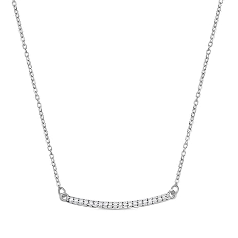 Luxuriant Diamond Lab Grown Diamond (SI-GH) Necklace (Size - 20) in Rhodium Overlay Sterling Silver