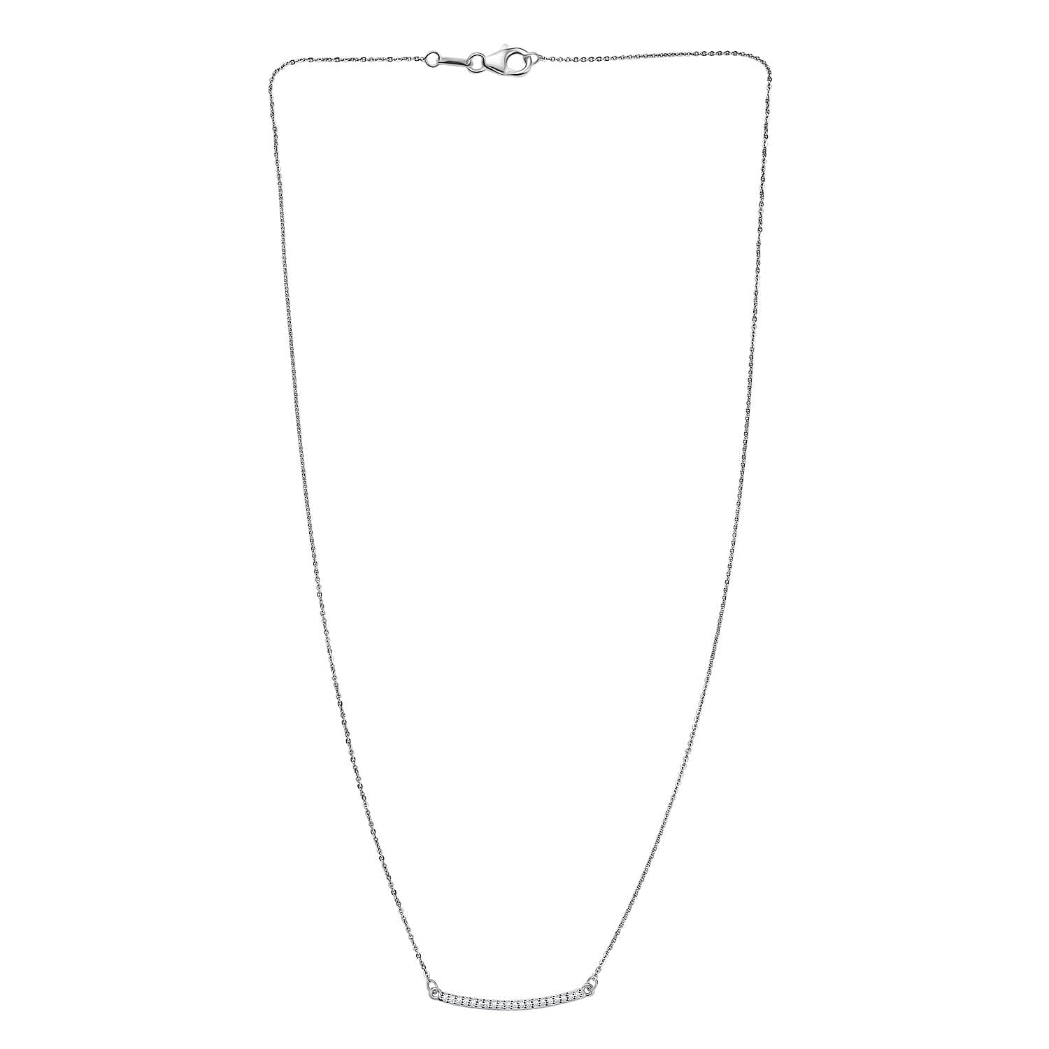 Luxuriant Diamond Lab Grown Diamond (SI-GH) Necklace (Size - 20) in Rhodium Overlay Sterling Silver