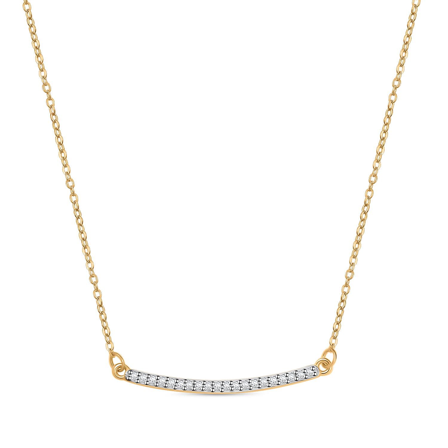 Luxuriant Diamond Lab Grown Diamond Necklace (Size - 20) in 18K Vermeil Yellow Gold Plated Sterling Silver