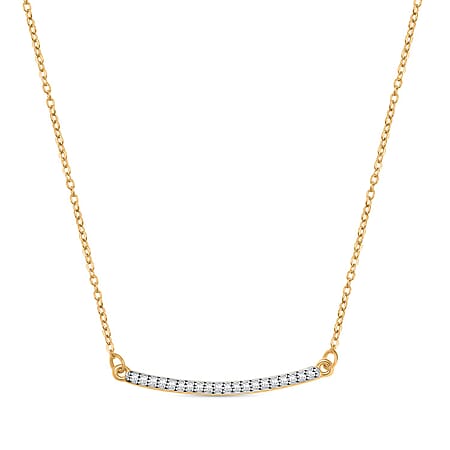 LUXURIANT Lab Grown Diamond Bar Necklace (Size - 20) in 18K Vermeil Yellow Gold Over Sterling Silver