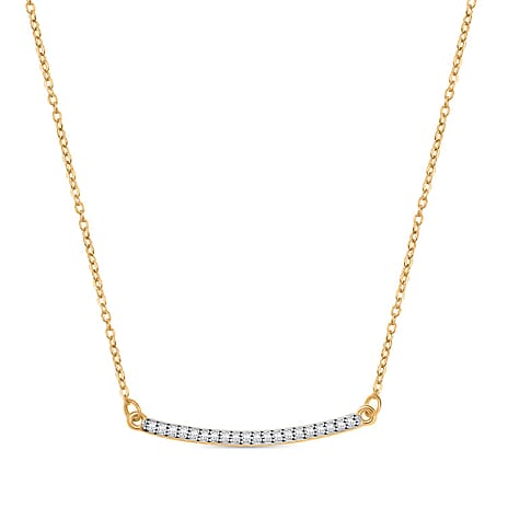 Luxuriant Diamond Lab Grown Diamond Necklace (Size - 20) in 18K Vermeil Yellow Gold Plated Sterling Silver