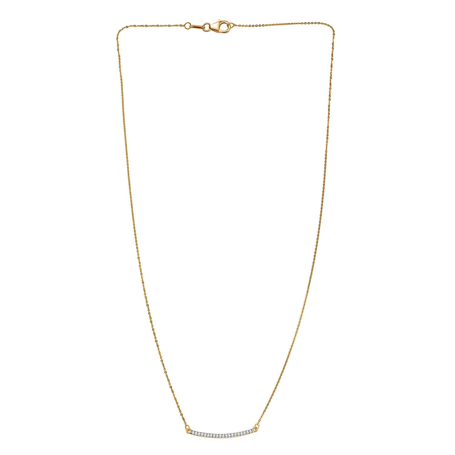 Luxuriant Diamond Lab Grown Diamond Necklace (Size - 20) in 18K Vermeil Yellow Gold Plated Sterling Silver