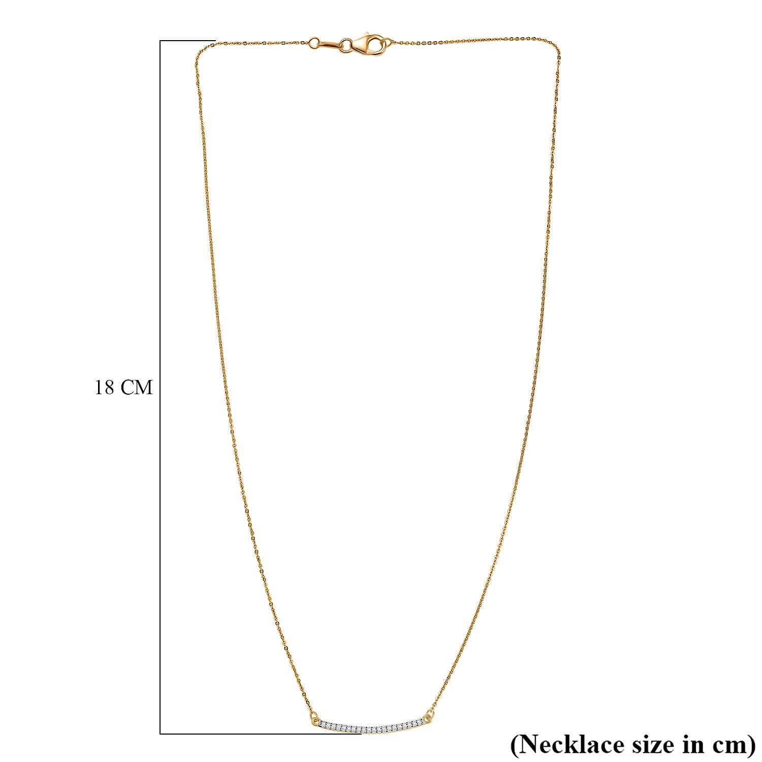 Luxuriant Diamond Lab Grown Diamond Necklace (Size - 20) in 18K Vermeil Yellow Gold Plated Sterling Silver