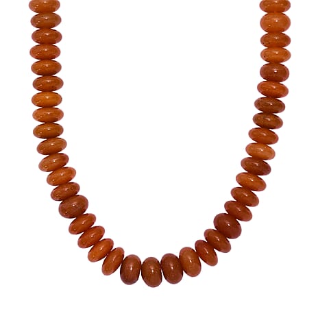 Red Aventurine Necklace (Size - 18-1 Ext.) with Senorita Clasp 330.00 Ct.