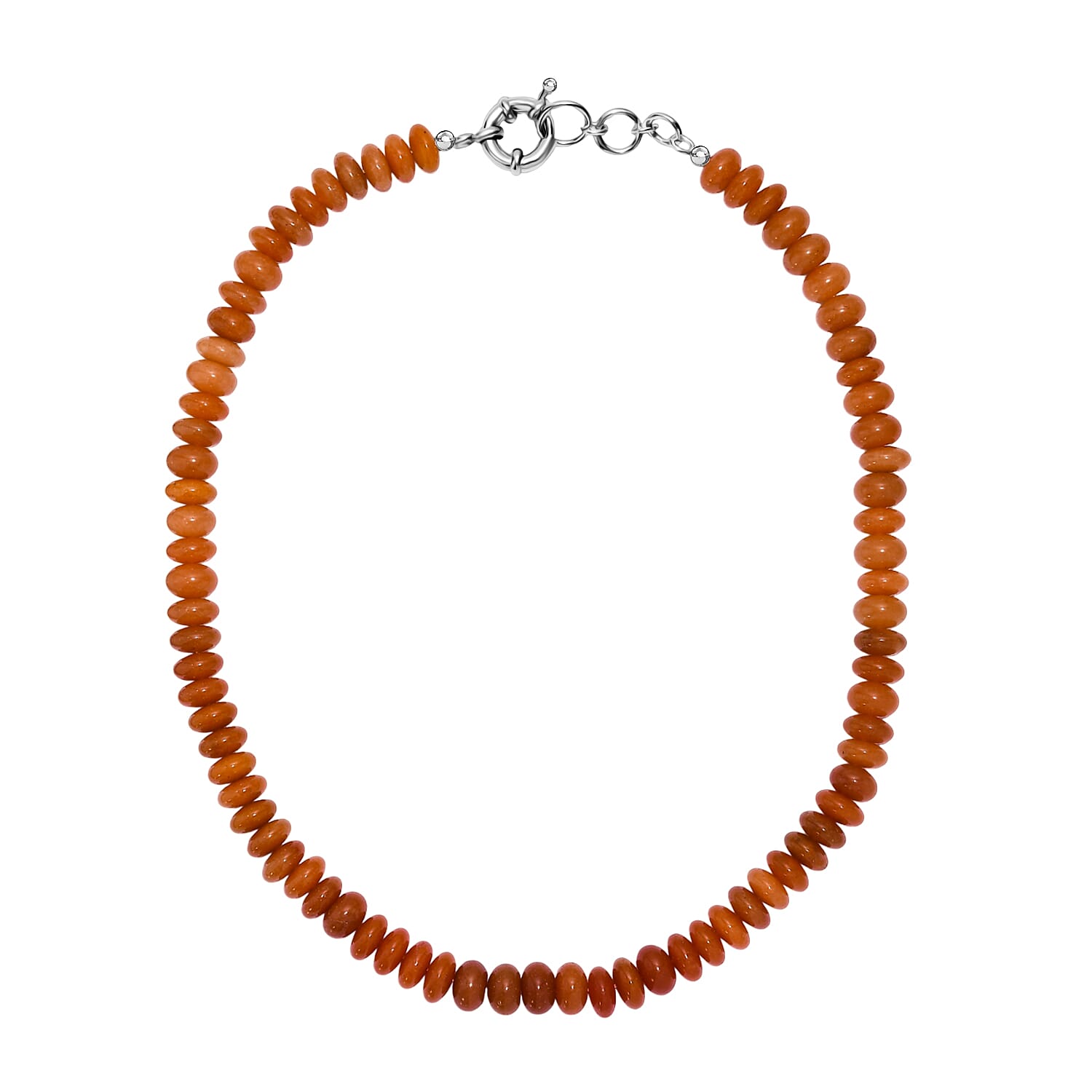 Red Aventurine Necklace (Size - 18-1 Ext.) with Senorita Clasp 330.00 Ct.
