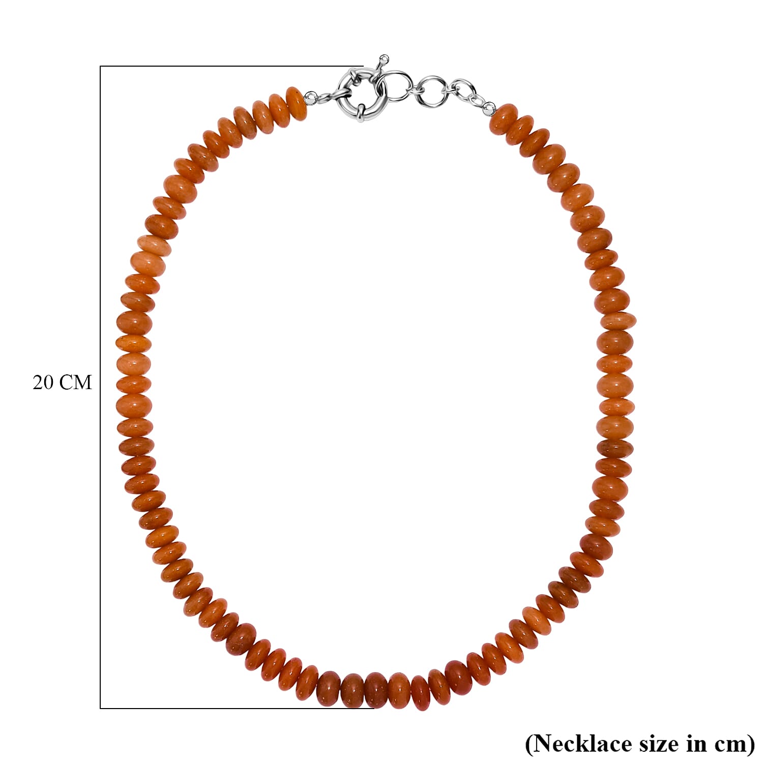 Red Aventurine Necklace (Size - 18-1 Ext.) with Senorita Clasp 330.00 Ct.
