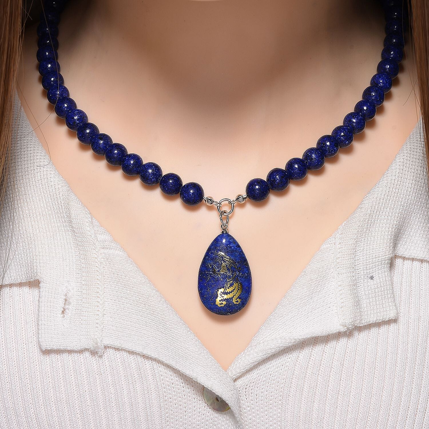 Lapis Lazuli Necklace (Size 18 - 2 Ext) with Lobster Clasp 230.00 Ct.