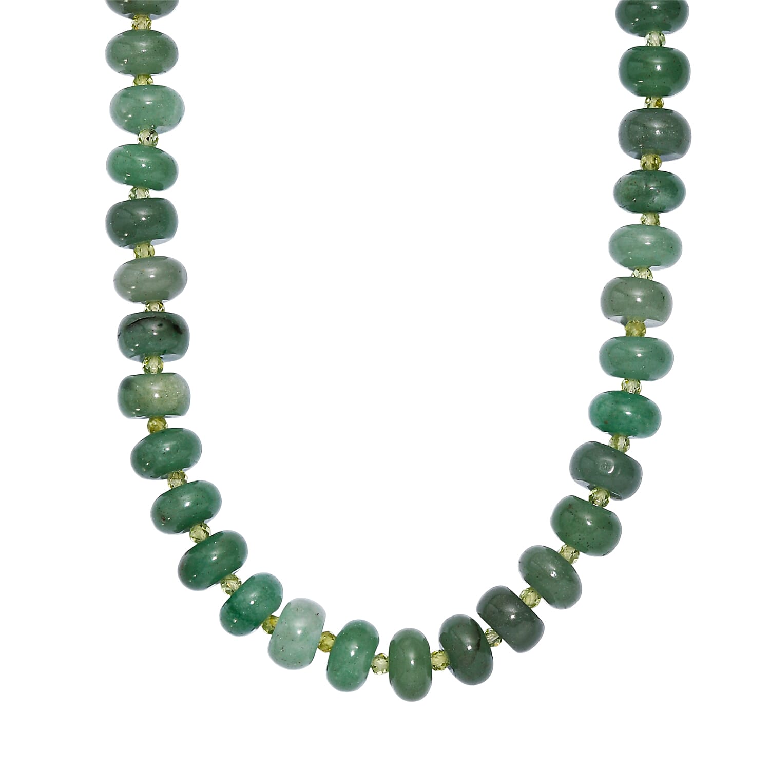Green Aventurine & Peridot Necklace (Size - 20) 310.00 Ct.