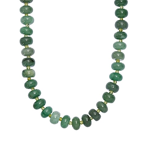 Green Aventurine, Peridot Necklace (Size - 20) Stainless Steel  310.000  Ct.