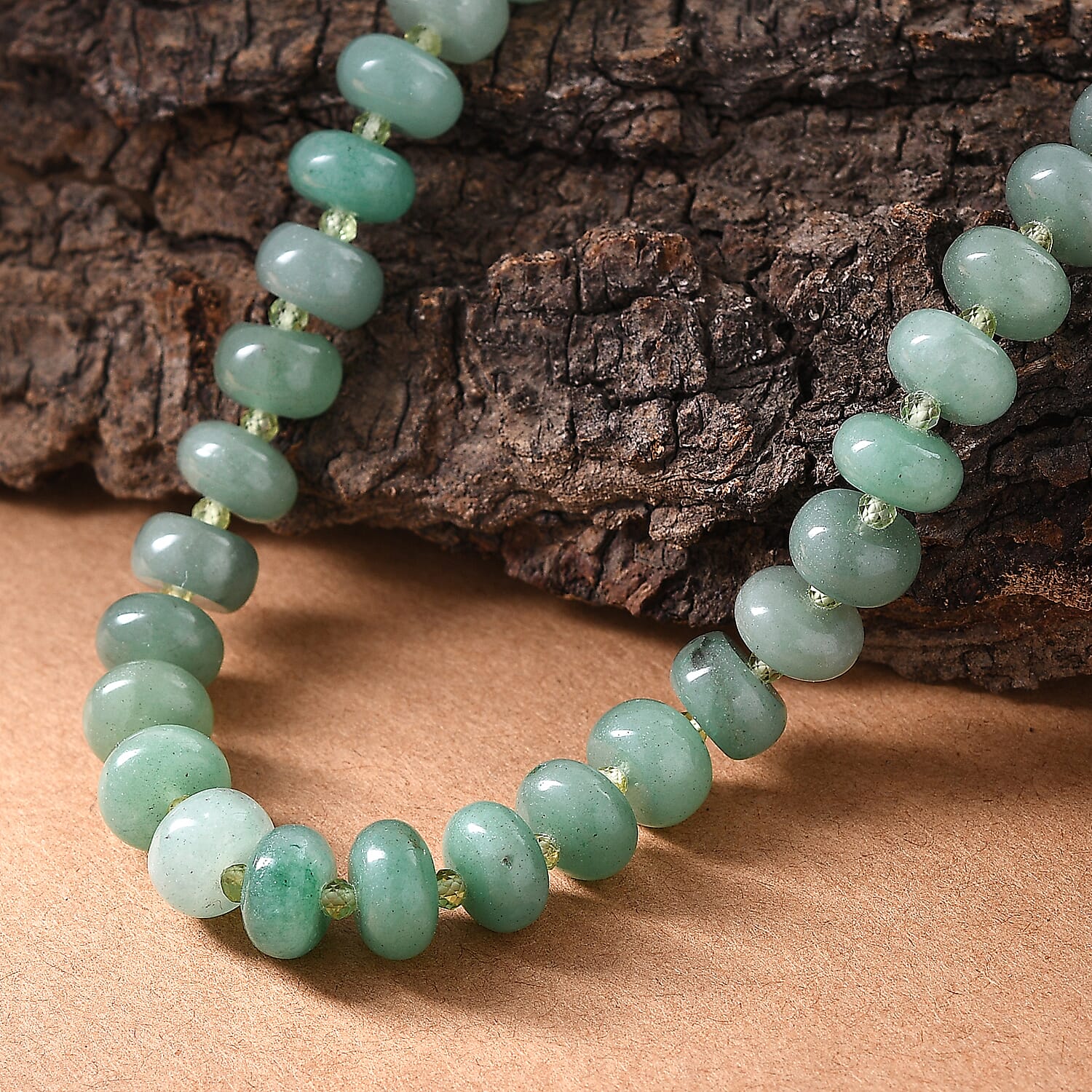 Green Aventurine & Peridot Necklace (Size - 20) 310.00 Ct.
